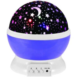 Multiple Colors 360 Degree Rotation Star Projector Night Lights For Kids-Purple