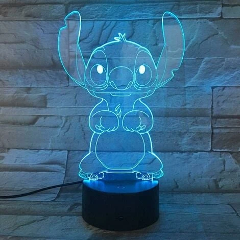 Cartoon Stitch 3D Lamp Bedroom Table Night Light Acrylic Panel USB Cable 7 Colors Change Touch Base Lamp Kids Gift 1 Cartoon Stitch 3D Lamp Bedroom Table Night Light Acrylic Panel USB Cable 7 Colors Change Touch Base Lamp Kids Gift