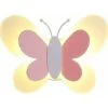 Cute Butterfly LED Wall Light, Indoor Night Light For Kids Room Decor, Baby Bedroom Decor, Kids Night Light, (Warm White Light, Pink And White)