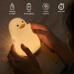 Baby Duck Night Light, Kids LED Night Light, Baby Room Decor, Seagull Bedside Lamp, Dimmable USB Silicone Kids Lamp, Warm Sleep Light -Home Lighting 63602854 3