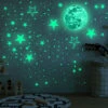 Glow In The Dark Stars For Ceiling, Glowing Stars For Ceiling Planets, Stars Wall Decals, Solar System Galaxy Space Nursery Wall Stickers Rocket Astronaut Kids Girls Boys Room Decorations For Bedroom