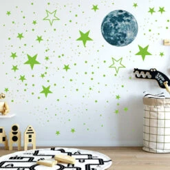 Glow In The Dark Stars For Ceiling, Glowing Stars For Ceiling Planets, Stars Wall Decals, Solar System Galaxy Space Nursery Wall Stickers Rocket Astronaut Kids Girls Boys Room Decorations For Bedroom -Home Lighting 68017502 5