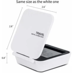 Egundo Compact Digital Travel Alarm Clocks,Battery Operated Small Travel Clock With Night Light,Portable Folding Mini Pocket Temperature Clock,Easy To Set And Read,Calendar,Snooze,Backlight (Orange) -Home Lighting 68106770 4