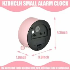 Kids Learning Alarm Clock For Boys/Girls , Silent Small Cute Table Clocks Battery Powered , 4 Inch Analog Alarm Clock For Bedrooms (Pink) -Home Lighting 68106869 5