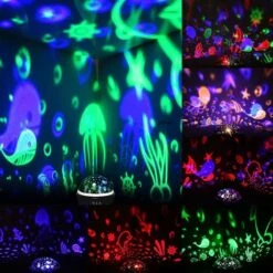 Projecteur De Lumière Nocturne – Étoile/océan Avec Poisson, Dauphin, Requin, Projecteur De Lumière Tout-en-un Pour Enfants, Cadeau De Veilleuse à Projection Rotative Colorée Pour Garçons Et Filles (no -Home Lighting 68107402 4