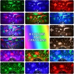 Night Light For Kids, 2 In 1 Baby Night Light - Space And Ocean Themes Projector 360 Degree Rotation Star Projector - 4 LED Bulbs 9 Light Color Changing, Gifts For Children Bedroom Birthday Party -Home Lighting 68107960 3