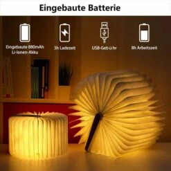Wooden Folding Book Lamp, Magnetic LED Book Lamps, Decorative Lights/Night Light, USB Rechargeable Desk Lamp, Ideal Gift For Women/Parents/Kids (White Maple) 9 Wooden Folding Book Lamp, Magnetic LED Book Lamps, Decorative Lights/Night Light, USB Rechargeable Desk Lamp, Ideal Gift For Women/Parents/Kids (White Maple) -Home Lighting 68107973 5