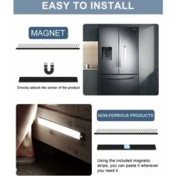 Two Sensor Rechargeable LED Closet Lights, 31 LEDs 20cm With Induction Lamp 3 Modes Rechargeable USB Cordless LED Night Lights For Stairs, Cabinets, Kitchens, Hallways(White) -Home Lighting 68264641 4