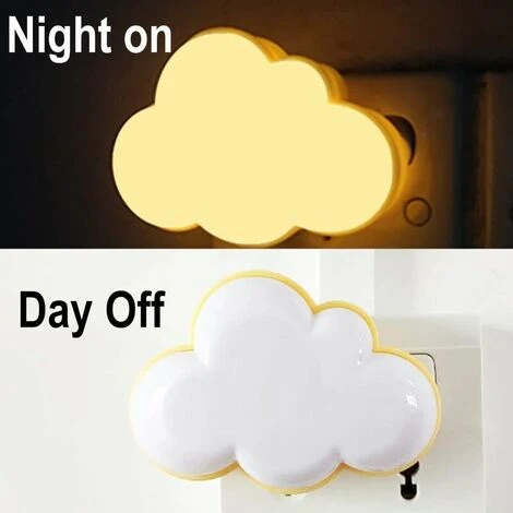 Sensor LED Night Light Plug-in Night Lights For Kids Adults, Cute Dream Lighting Wall Lamp Cloud Nightlight For Bedroom Bathroom, Toilet, Stairs, Kitchen, Hallway Home Decor - Yellow Base 2 Sensor LED Night Light Plug-in Night Lights For Kids Adults, Cute Dream Lighting Wall Lamp Cloud Nightlight For Bedroom Bathroom, Toilet, Stairs, Kitchen, Hallway Home Decor - Yellow Base - Image 2