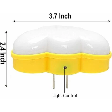 Sensor LED Night Light Plug-in Night Lights For Kids Adults, Cute Dream Lighting Wall Lamp Cloud Nightlight For Bedroom Bathroom, Toilet, Stairs, Kitchen, Hallway Home Decor - Yellow Base 3 Sensor LED Night Light Plug-in Night Lights For Kids Adults, Cute Dream Lighting Wall Lamp Cloud Nightlight For Bedroom Bathroom, Toilet, Stairs, Kitchen, Hallway Home Decor - Yellow Base - Image 3