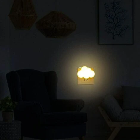 Sensor LED Night Light Plug-in Night Lights For Kids Adults, Cute Dream Lighting Wall Lamp Cloud Nightlight For Bedroom Bathroom, Toilet, Stairs, Kitchen, Hallway Home Decor - Yellow Base 5 Sensor LED Night Light Plug-in Night Lights For Kids Adults, Cute Dream Lighting Wall Lamp Cloud Nightlight For Bedroom Bathroom, Toilet, Stairs, Kitchen, Hallway Home Decor - Yellow Base - Image 5