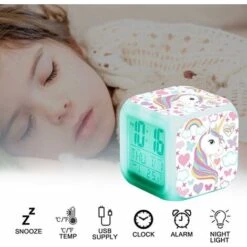 Wake Up Light Light Alarm Clock, 8 Natural Sounds Children's Day Gift For Kids Girls Hours Digital Clock Light, One Tap Control, Bedside Clock With Date, Temperature -Home Lighting 69505962 3