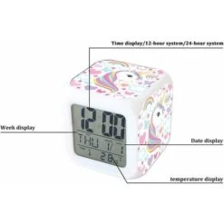Wake Up Light Light Alarm Clock, 8 Natural Sounds Children's Day Gift For Kids Girls Hours Digital Clock Light, One Tap Control, Bedside Clock With Date, Temperature -Home Lighting 69505962 4