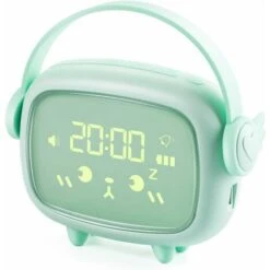 Kids Alarm Clock, Rechargeable Digital Alarm Clock With LED Display 2 Alarms Night Light Snooze Wake Up Lamp Bedside Clock Morning Alarm Clock For Kids Room