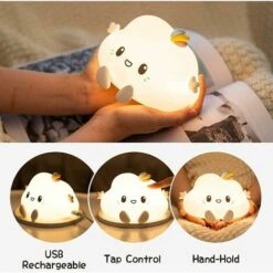 Children's Night Light, LED Baby Night Light Electric Plug Light, Cloud Light Night Light USB Rechargeable Touch Adult Girl Boy, Portable Night Lamp Children's Bedside, Silicone Lamp 7 ColorsCute Gift -Home Lighting 69508657 4