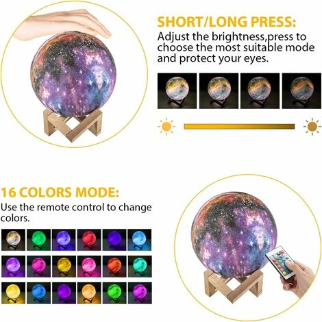 Moon Lamp - 18 Cm Large Moon Lamp Night Light With Dimmable Colours 2 Moon Lamp - 18 Cm Large Moon Lamp Night Light With Dimmable Colours - Image 2