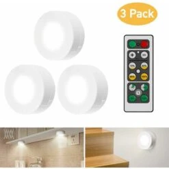LED Cabinet Lights With Remote Control, 3 Pieces Cabinet Lights LED Cabinet Lights Night Light LED Cabinet Lights For Bedroom Wardrobe Cabinet Kitchen - White
