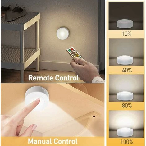 LED Cabinet Lights With Remote Control, 3 Pieces Cabinet Lights LED Cabinet Lights Night Light LED Cabinet Lights For Bedroom Wardrobe Cabinet Kitchen - White 2 LED Cabinet Lights With Remote Control, 3 Pieces Cabinet Lights LED Cabinet Lights Night Light LED Cabinet Lights For Bedroom Wardrobe Cabinet Kitchen - White - Image 2