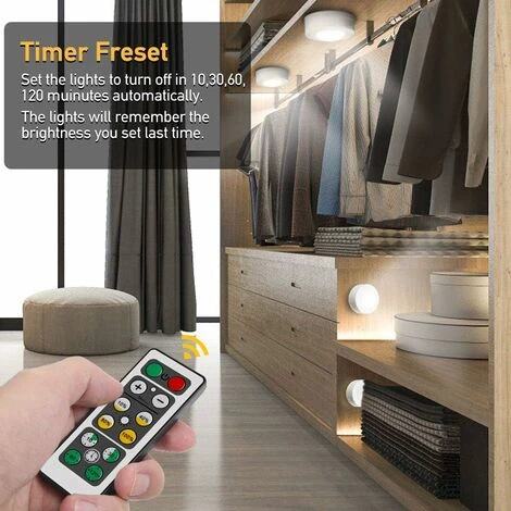 LED Cabinet Lights With Remote Control, 3 Pieces Cabinet Lights LED Cabinet Lights Night Light LED Cabinet Lights For Bedroom Wardrobe Cabinet Kitchen - White 4 LED Cabinet Lights With Remote Control, 3 Pieces Cabinet Lights LED Cabinet Lights Night Light LED Cabinet Lights For Bedroom Wardrobe Cabinet Kitchen - White - Image 4