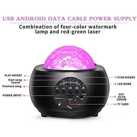 Star Projector Galaxy Light Projector With Ocean Wave Projector, 3 In1 LED Ocean Wave Galaxy Starry Night Light Projector, Starry Sky Projector With Remote Control 2 Star Projector Galaxy Light Projector With Ocean Wave Projector, 3 In1 LED Ocean Wave Galaxy Starry Night Light Projector, Starry Sky Projector With Remote Control - Image 2