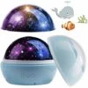 Kids Night Light Rotating Projection Star Night Light 8 Color Modes Baby Projection Lamp For Birthday Christmas Party - White