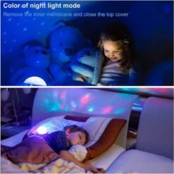 Kids Night Light Rotating Projection Star Night Light 8 Color Modes Baby Projection Lamp For Birthday Christmas Party - White -Home Lighting 72507113 5