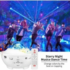 MUFF Galaxy Projector Light Led Star Projector Sea Wave With Sound Sensor Light Projector Night Light Intelligent Control And 10 Kinds Of Color-Changing Music Players 360° Rotating Night Light (Black) -Home Lighting 72534535 5