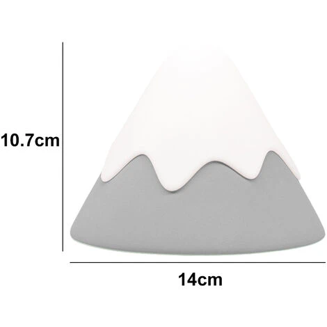 Snow Mountain Silicone LED Charging Night Light — Grey 2 Snow Mountain Silicone LED Charging Night Light — Grey - Image 2