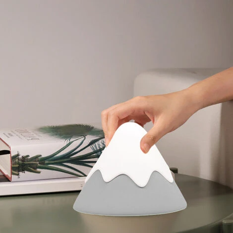 Snow Mountain Silicone LED Charging Night Light — Grey 4 Snow Mountain Silicone LED Charging Night Light — Grey - Image 4