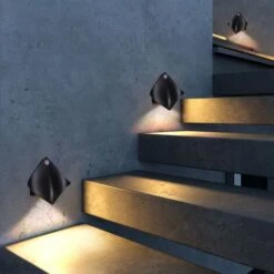 Battery Powered LED Wall Light, Indoor Wall Light With Motion Sensor USB Rechargeable Night Light Warm White, 2000 MAh Battery, Magnetic Stair Light, Black [Energy Class A] -Home Lighting 75115604 3