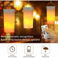 Flame Effect Light, LED Flame Effect Lights With Remote Control, USB Rechargeable, Flame Effect LED Candle Lights For Party, Room, Fake Fireplace, Christmas Decoration, Halloween Decoration -Home Lighting 75322640 3