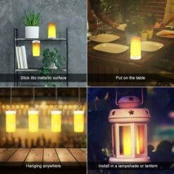 Flame Effect Light, LED Flame Effect Lights With Remote Control, USB Rechargeable, Flame Effect LED Candle Lights For Party, Room, Fake Fireplace, Christmas Decoration, Halloween Decoration -Home Lighting 75322640 5