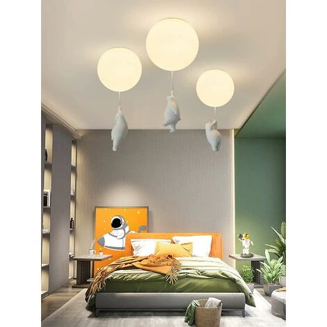 Kids Ceiling Light White Acrylic Lampshade Hanging Boy And Girl Bear Bedroom Indoor Lighting Chandelier Pendant Lights Lamp Pendant Warm Light 3000K 15cm 3 Kids Ceiling Light White Acrylic Lampshade Hanging Boy And Girl Bear Bedroom Indoor Lighting Chandelier Pendant Lights Lamp Pendant Warm Light 3000K 15cm - Image 3