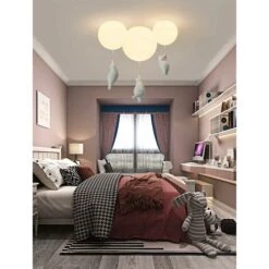 Kids Ceiling Light White Acrylic Lampshade Hanging Boy And Girl Bear Bedroom Indoor Lighting Chandelier Pendant Lights Lamp Pendant Warm Light 3000K 15cm 8 Kids Ceiling Light White Acrylic Lampshade Hanging Boy And Girl Bear Bedroom Indoor Lighting Chandelier Pendant Lights Lamp Pendant Warm Light 3000K 15cm -Home Lighting 78706581 4