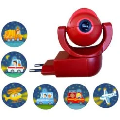 Light-Sensing Auto-Control LED Projection Night Light For Kids Room (Red) -Home Lighting 79596329 4