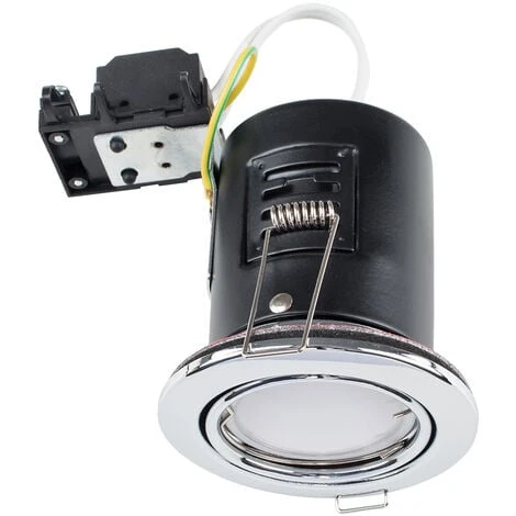 20 X Fire Rated Chrome Tiltable GU10 Recessed Ceiling Downlight 3 20 X Fire Rated Chrome Tiltable GU10 Recessed Ceiling Downlight - Image 3