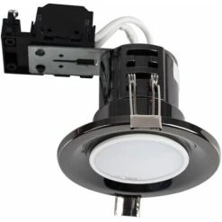 30 X Fire Rated Recessed GU10 Ceiling Spotlights - Black Chrome