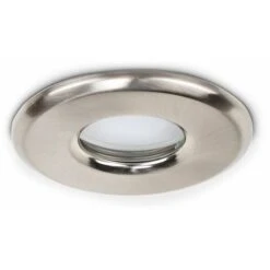 6 X IP65 Bathroom Ceiling Downlight Spotlights - Brushed Chrome - No Bulbs