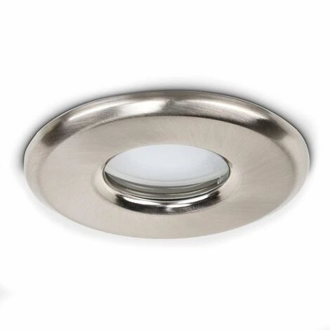 IP65 Recessed Bathroom GU10 Ceiling Downlight - Brushed Chrome - No Bulb 1 IP65 Recessed Bathroom GU10 Ceiling Downlight - Brushed Chrome - No Bulb