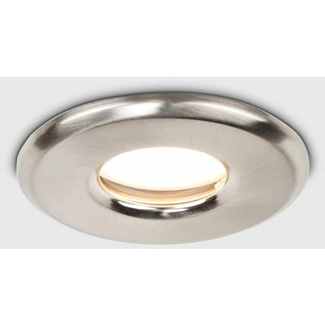 IP65 Recessed Bathroom GU10 Ceiling Downlight - Brushed Chrome - No Bulb 2 IP65 Recessed Bathroom GU10 Ceiling Downlight - Brushed Chrome - No Bulb - Image 2