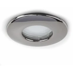Fire Rated Bathroom IP65 Domed GU10 Ceiling Downlight - Black Chrome - No Bulb