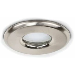 4 X Recessed Bathroom Ceiling Downlight Spotlights - Brushed Chrome - No Bulbs