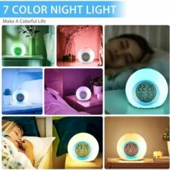 HIASDFLS Réveil Enfant, LED Réveil Numérique Horloge Enfant Veilleuse Lumière Pour Bébé Étudiant 7 Couleurs Rond Calendrier Et Thermomètre, Fonction Snooze 9 HIASDFLS Réveil Enfant, LED Réveil Numérique Horloge Enfant Veilleuse Lumière Pour Bébé Étudiant 7 Couleurs Rond Calendrier Et Thermomètre, Fonction Snooze -Home Lighting 89420398 5