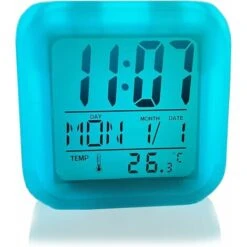 HIASDFLS Réveil Enfant, 7 Couleurs Réveil Veilleuse LED Numerique Lampe, Des Gamins Dessin Animé Chambre Numérique Réveil Chevet Veilleuse La Réveillez-Vous Mignonne Réveil Silencieux Bureau Réveil Ca