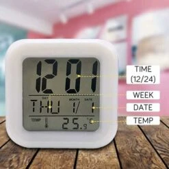 HIASDFLS Réveil Enfant, 7 Couleurs Réveil Veilleuse LED Numerique Lampe, Des Gamins Dessin Animé Chambre Numérique Réveil Chevet Veilleuse La Réveillez-Vous Mignonne Réveil Silencieux Bureau Réveil Ca -Home Lighting 89420415 3