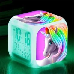 HIASDFLS Réveil Numérique Pour Enfants - 7 Couleurs - Horloge Numérique à LED - Horloge De Chevet Lumineuse Couleur Pour Chambre D'enfant (Color) -Home Lighting 89420443 4