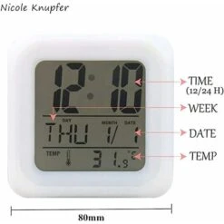 HIASDFLS Réveil Pour Enfant - LED - Veilleuse - Réveil Lumineux - Avec Lumière - Cadeau D'anniversaire Pour Adultes (l) -Home Lighting 89420452 4