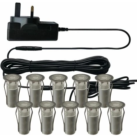 Set Of 10 - 15mm Stainless Steel IP67 Blue LED Plinth Decking Kit 2 Set Of 10 - 15mm Stainless Steel IP67 Blue LED Plinth Decking Kit - Image 2