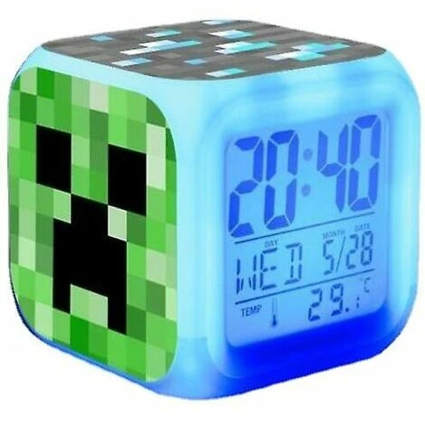 Minecraft Colorful Color Changing Quartet Alarm Clock Led Night Light Birthday Gift Present 1 Minecraft Colorful Color Changing Quartet Alarm Clock Led Night Light Birthday Gift Present