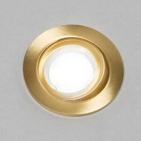 Litecraft Recessed Downlights Fire Tiltable Spotlight In Satin Brass - 3 Pack 2 Litecraft Recessed Downlights Fire Tiltable Spotlight In Satin Brass - 3 Pack - Image 2